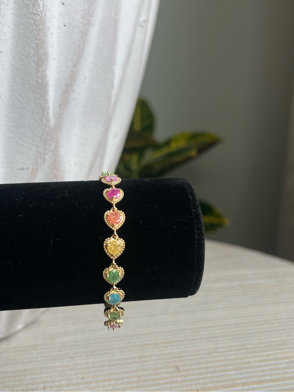 Multicolor cz Heart candy gold Bracelet